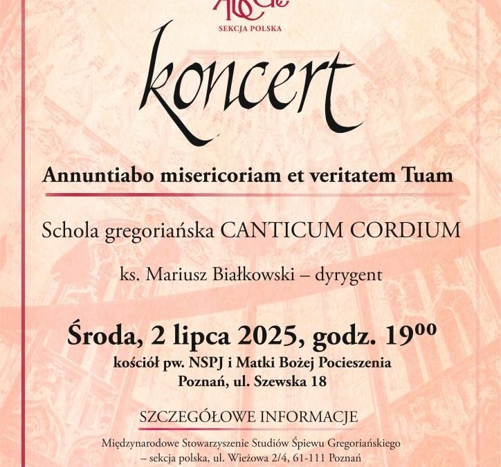Koncert scholi gregoriańskiej „Canticum cordium”