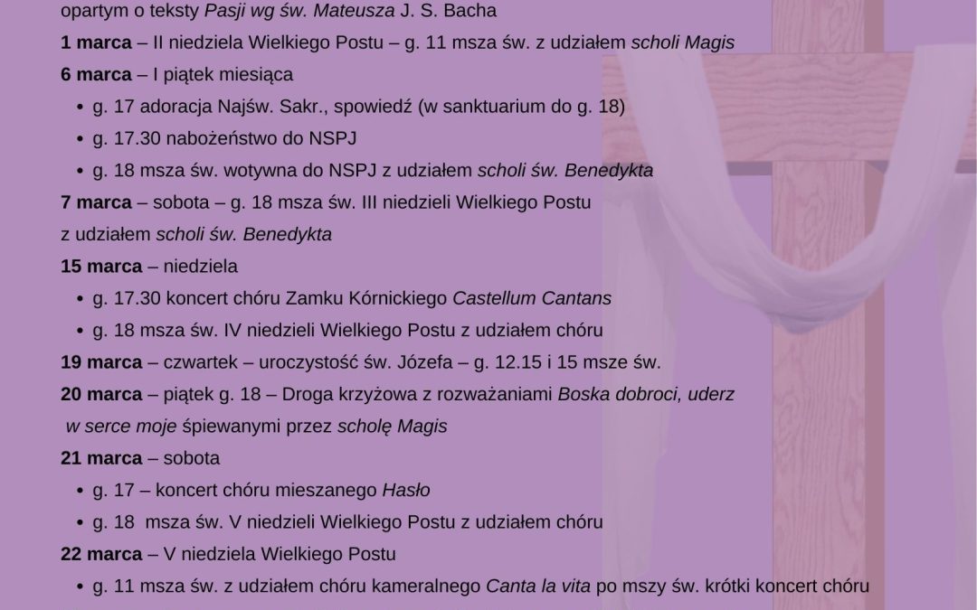 Wielki Post 2026 u Jezuitów w Poznaniu