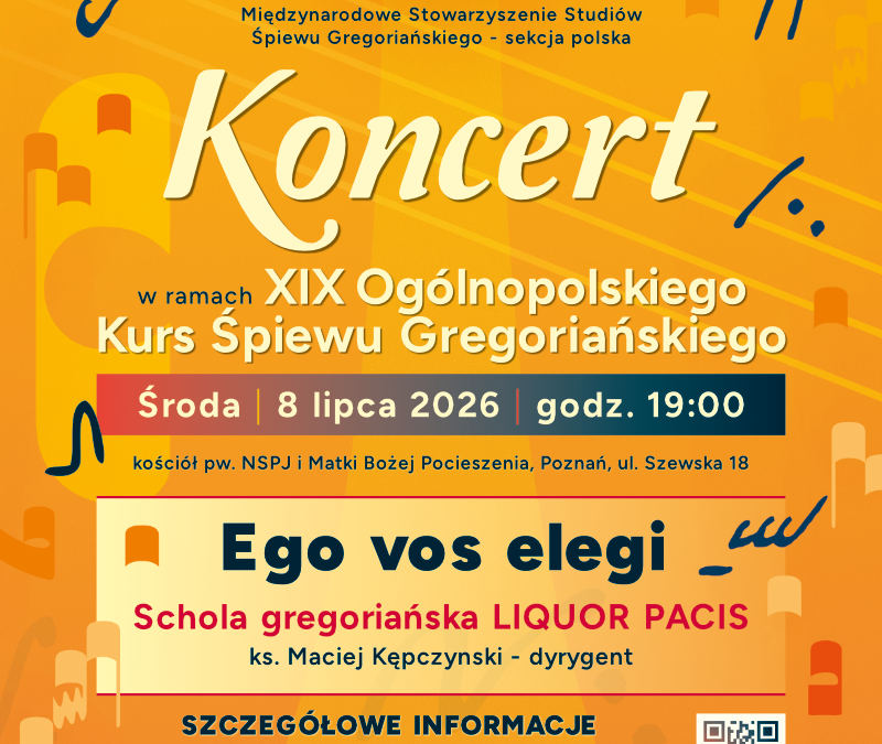 Koncert śpiewu gregoriańskiego – 8.07.2026 godz. 19.00
